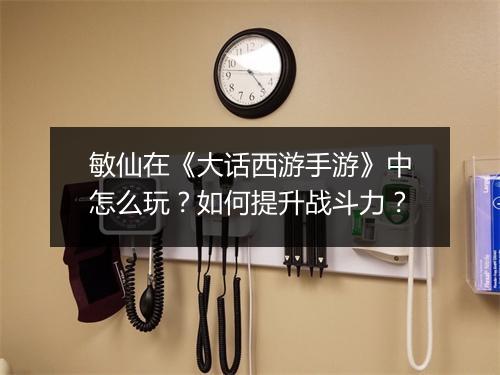 敏仙在《大话西游手游》中怎么玩？如何提升战斗力？