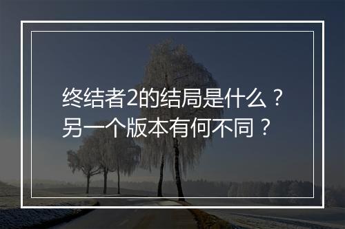 终结者2的结局是什么?另一个版本有何不同?