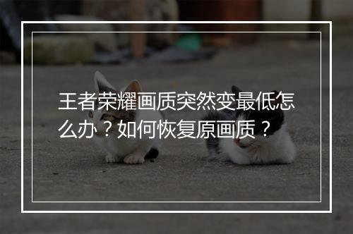 王者荣耀画质突然变最低怎么办？如何恢复原画质？