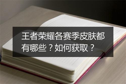 王者荣耀各赛季皮肤都有哪些?如何获取?