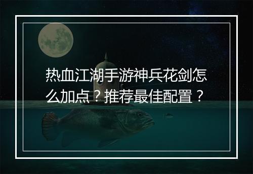 热血江湖手游神兵花剑怎么加点?推荐最佳配置?
