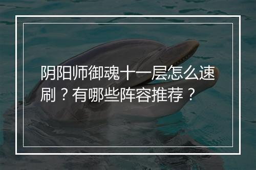 阴阳师御魂十一层怎么速刷?有哪些阵容推荐?
