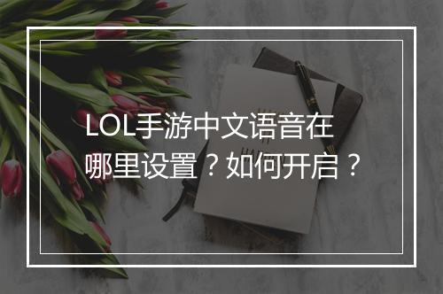 LOL手游中文语音在哪里设置?如何开启?