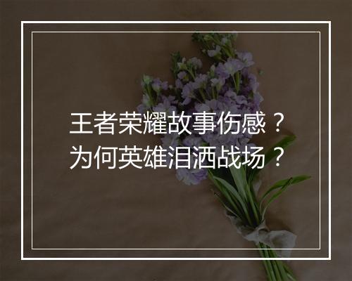 王者荣耀故事伤感?为何英雄泪洒战场?