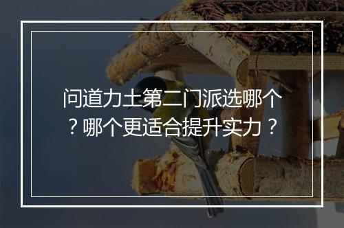 问道力土第二门派选哪个?哪个更适合提升实力?