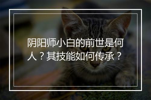 阴阳师小白的前世是何人？其技能如何传承？