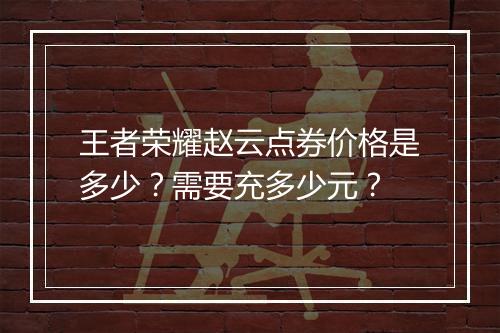 王者荣耀赵云点券价格是多少?需要充多少元?