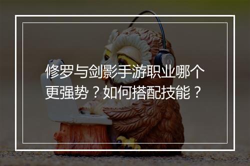 修罗与剑影手游职业哪个更强势?如何搭配技能?