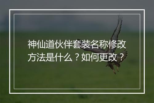 神仙道伙伴套装名称修改方法是什么？如何更改？