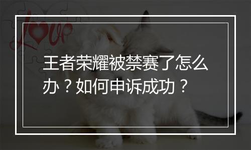 王者荣耀被禁赛了怎么办?如何申诉成功?
