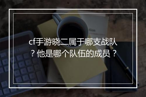 cf手游晓二属于哪支战队?他是哪个队伍的成员?