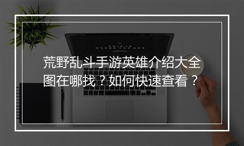 荒野乱斗手游英雄介绍大全图在哪找?如何快速查看?