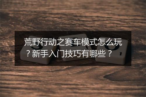 荒野行动之赛车模式怎么玩？新手入门技巧有哪些？