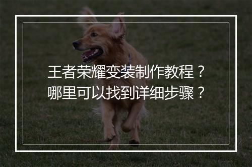 王者荣耀变装制作教程？哪里可以找到详细步骤？