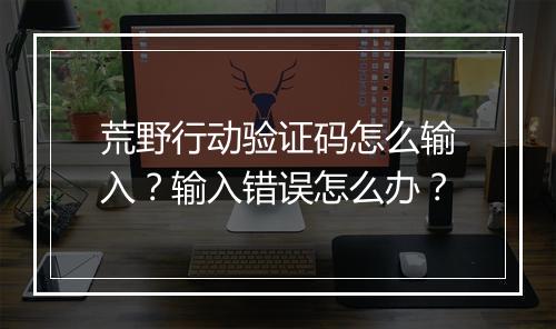 荒野行动验证码怎么输入？输入错误怎么办？