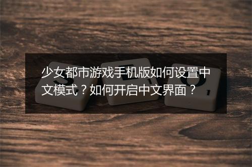 少女都市游戏手机版如何设置中文模式?如何开启中文界面?