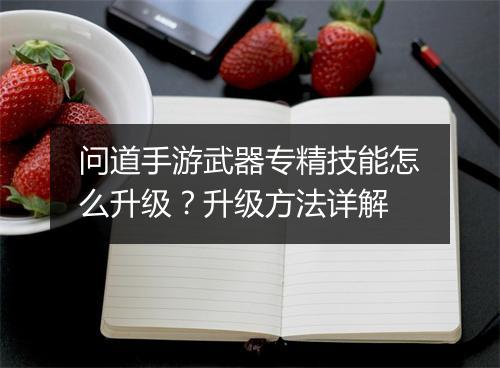 问道手游武器专精技能怎么升级？升级方法详解