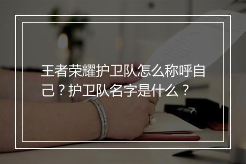 王者荣耀护卫队怎么称呼自己?护卫队名字是什么?