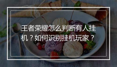 王者荣耀怎么判断有人挂机?如何识别挂机玩家?