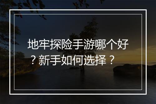 地牢探险手游哪个好？新手如何选择？