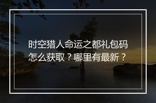时空猎人命运之都礼包码怎么获取?哪里有最新?