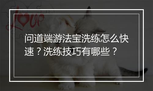 问道端游法宝洗练怎么快速?洗练技巧有哪些?