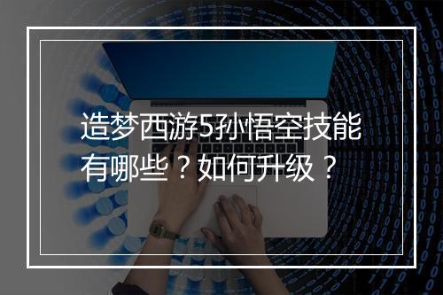 造梦西游5孙悟空技能有哪些?如何升级?