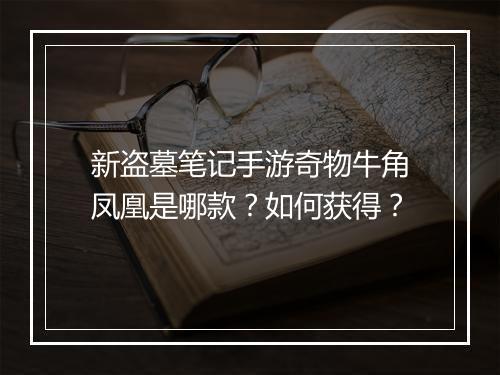 新盗墓笔记手游奇物牛角凤凰是哪款？如何获得？
