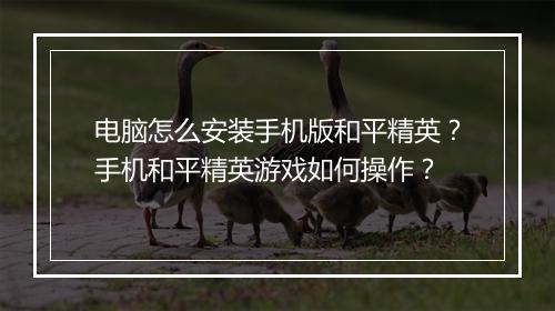 电脑怎么安装手机版和平精英?手机和平精英游戏如何操作?