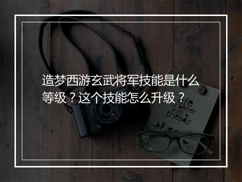 造梦西游玄武将军技能是什么等级?这个技能怎么升级?