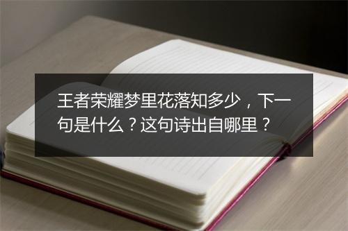 王者荣耀梦里花落知多少,下一句是什么?这句诗出自哪里?