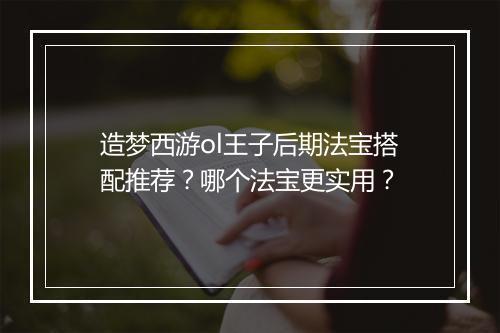 造梦西游ol王子后期法宝搭配推荐?哪个法宝更实用?