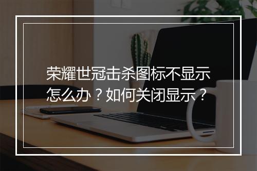 荣耀世冠击杀图标不显示怎么办?如何关闭显示?