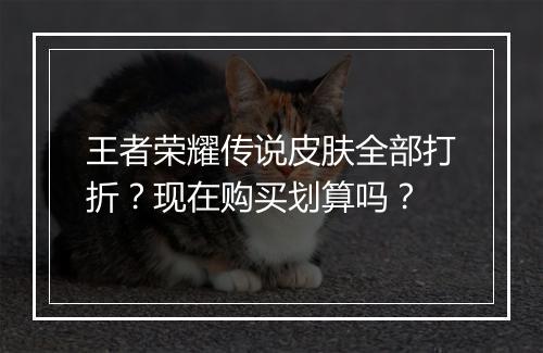 王者荣耀传说皮肤全部打折?现在购买划算吗?