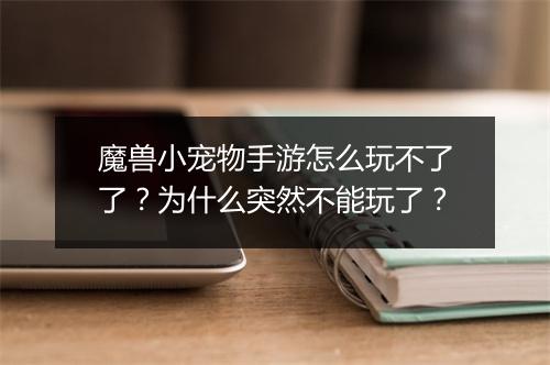 魔兽小宠物手游怎么玩不了了？为什么突然不能玩了？