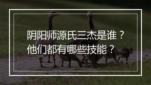 阴阳师源氏三杰是谁?他们都有哪些技能?