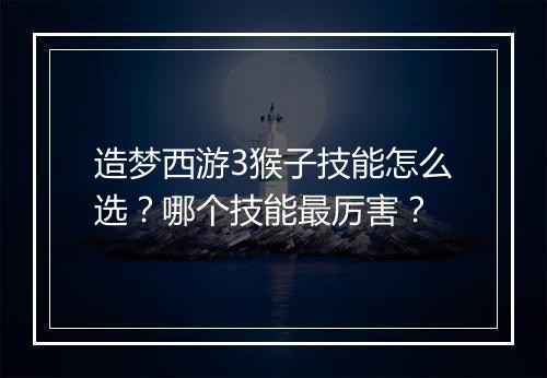 造梦西游3猴子技能怎么选?哪个技能最厉害?