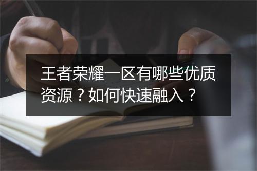 王者荣耀一区有哪些优质资源?如何快速融入?