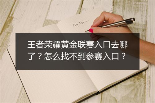 王者荣耀黄金联赛入口去哪了?怎么找不到参赛入口?