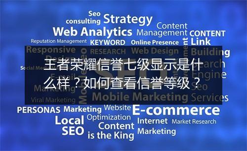 王者荣耀信誉七级显示是什么样?如何查看信誉等级?