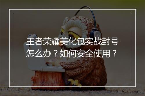 王者荣耀美化包实战封号怎么办?如何安全使用?