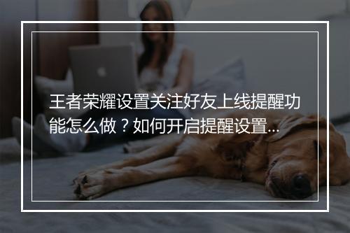 王者荣耀设置关注好友上线提醒功能怎么做?如何开启提醒设置?