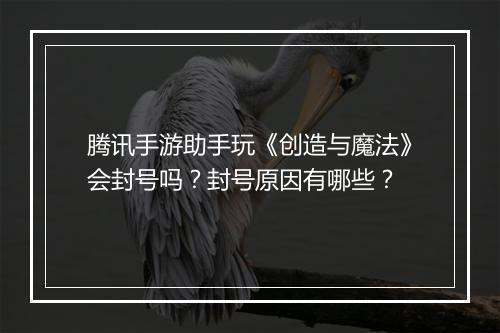 腾讯手游助手玩《创造与魔法》会封号吗?封号原因有哪些?