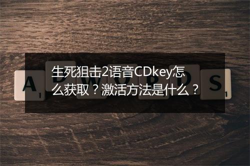 生死狙击2语音CDkey怎么获取?激活方法是什么?