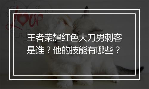 王者荣耀红色大刀男刺客是谁?他的技能有哪些?
