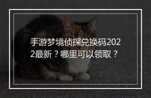 手游梦境侦探兑换码2022最新?哪里可以领取?