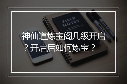 神仙道炼宝阁几级开启?开启后如何炼宝?