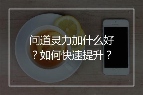 问道灵力加什么好?如何快速提升?