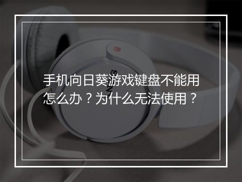 手机向日葵游戏键盘不能用怎么办?为什么无法使用?