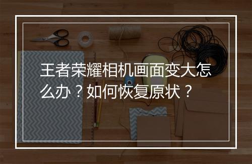 王者荣耀相机画面变大怎么办?如何恢复原状?